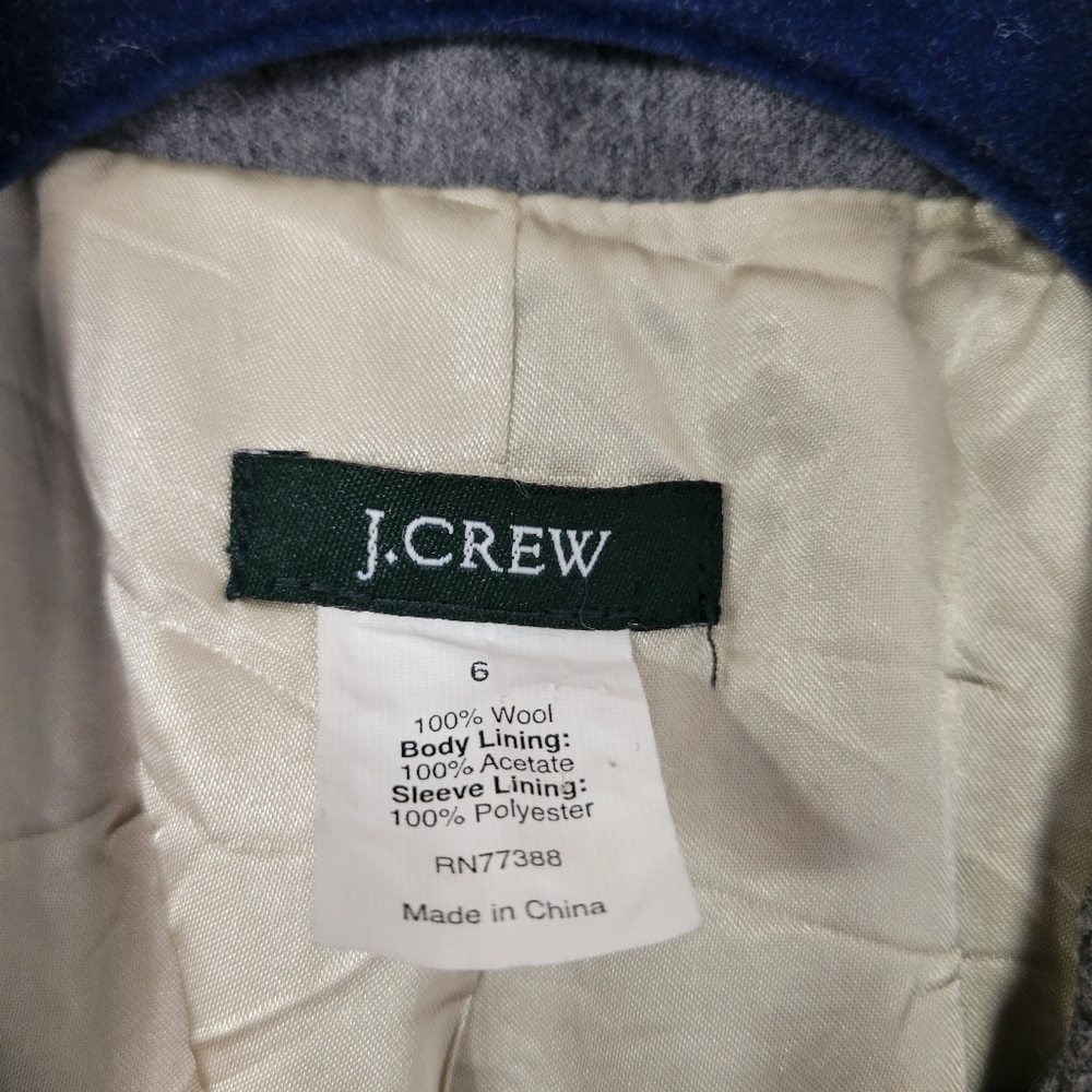J. Crew Gray 100% Wool with Gold Buttons Size 6 - Picture 8 of 8